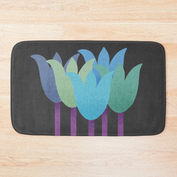 Item preview, Flower Market - Purple and Teal Abstract Tulips on Black designed and sold by DuckyRubin.