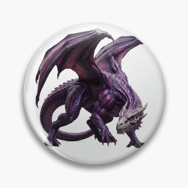 Item preview, Purple Dragon Fantasy Gothic Winged Dragon designed and sold by DragonSerpent Ink.