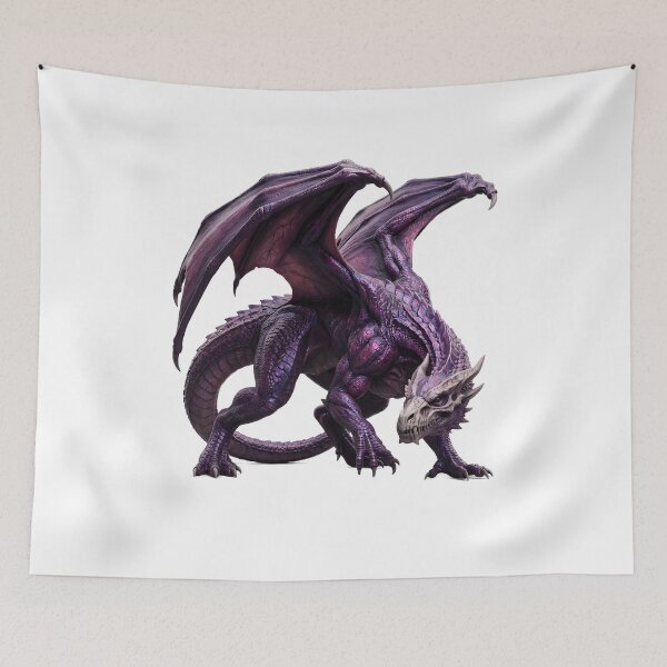 Item preview, Purple Dragon Fantasy Gothic Winged Dragon designed and sold by DragonSerpent Ink.