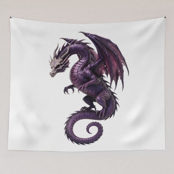 Item preview, Mystical Purple Dragon Fantasy Crystal Art designed and sold by DragonSerpent Ink.