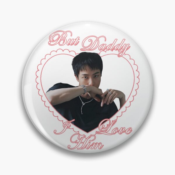 Item preview, BTS Jin Seokjin "But Daddy I Love Him" Edgy Heart Aesthetic Sticker designed and sold by Mooncreates7.