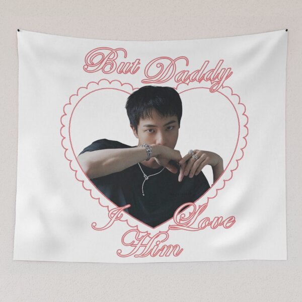 Item preview, BTS Jin Seokjin "But Daddy I Love Him" Edgy Heart Aesthetic Sticker designed and sold by Mooncreates7.