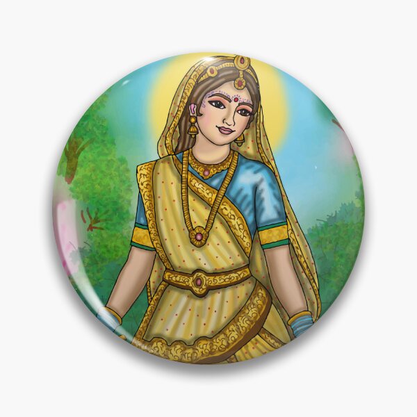 Item preview, Goddess Radhika Digital Drawing | Radha Krishna Hindu Art designed and sold by Harshit_Digital_Arts.