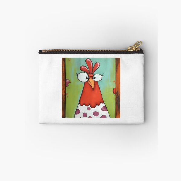 Item preview, Hen Staring Wide-Eyed Like It Just Heard The Juiciest Gossip Against Colorful Backdrop designed and sold by Sageandzz.