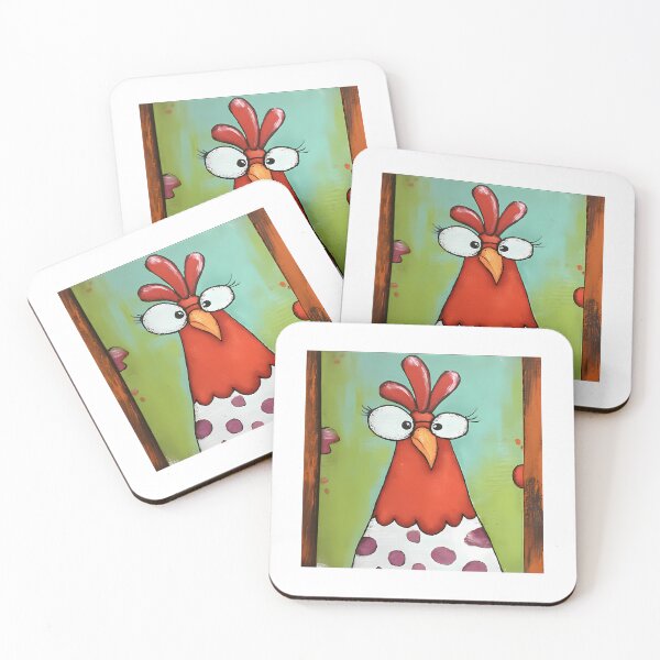 Item preview, Hen Staring Wide-Eyed Like It Just Heard The Juiciest Gossip Against Colorful Backdrop designed and sold by Sageandzz.