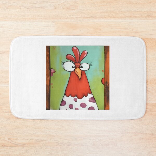 Item preview, Hen Staring Wide-Eyed Like It Just Heard The Juiciest Gossip Against Colorful Backdrop designed and sold by Sageandzz.
