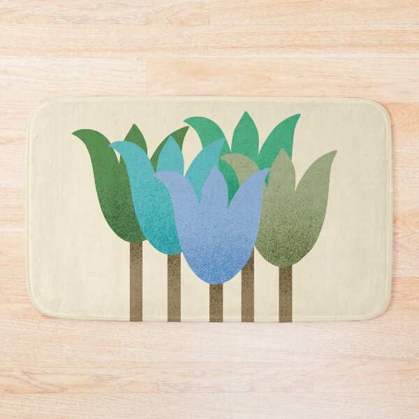 Item preview, Flower Market - Blue and Green Abstract Tulips on Cream designed and sold by DuckyRubin.
