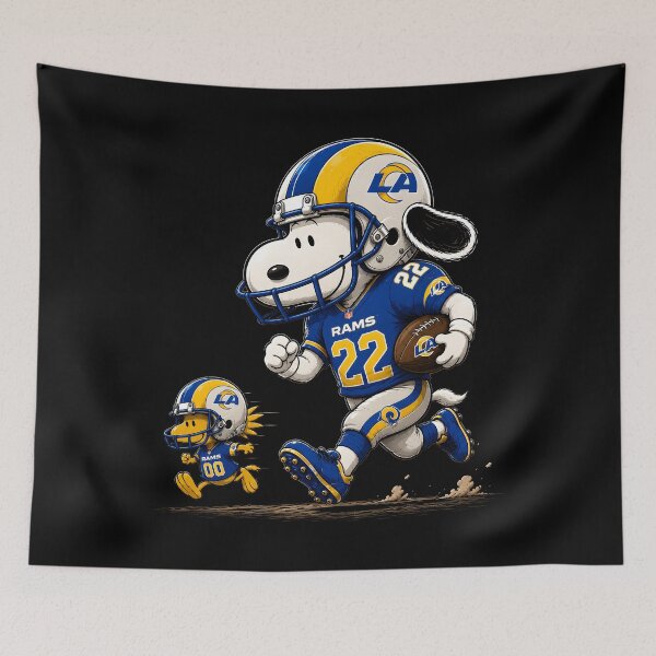 Item preview, Los Angeles Rams Funny Snoopy and Woodstock Players Football Team  designed and sold by Har-vee.