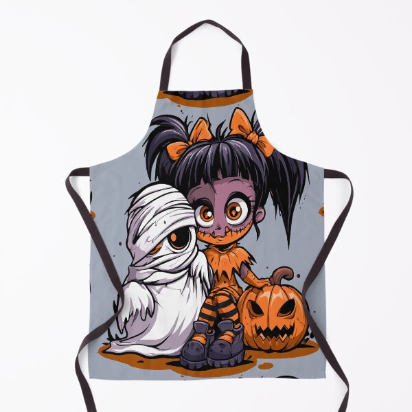 Item preview, Halloween Pumpkin Girl Costume and Ghost Friend designed and sold by RichardRags.