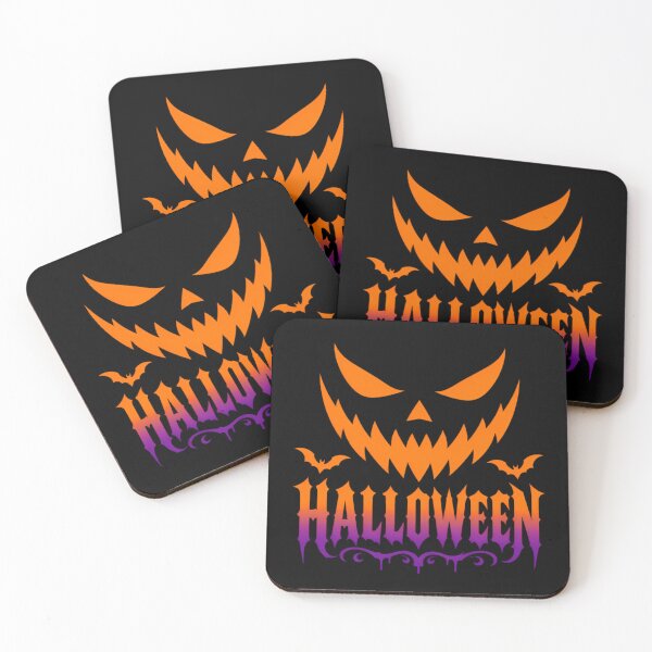 Item preview, Sinister Halloween Pumpkin Face With Bats designed and sold by Linework Studio.
