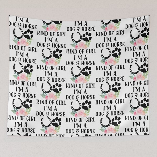 Item preview, I'M A Dog And Horse Kind Of Girl Paw Print Horseshoe Gift designed and sold by Sageandzz.