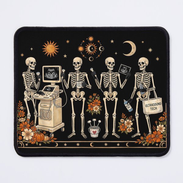 Item preview, Wildflower Skeleton Sonographer Ultrasound Tech Halloween designed and sold by Altenpendinton.