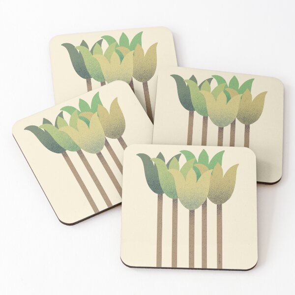 Item preview, Flower Market - Green Abstract Tulips on Cream designed and sold by DuckyRubin.