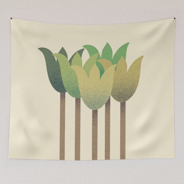 Item preview, Flower Market - Green Abstract Tulips on Cream designed and sold by DuckyRubin.