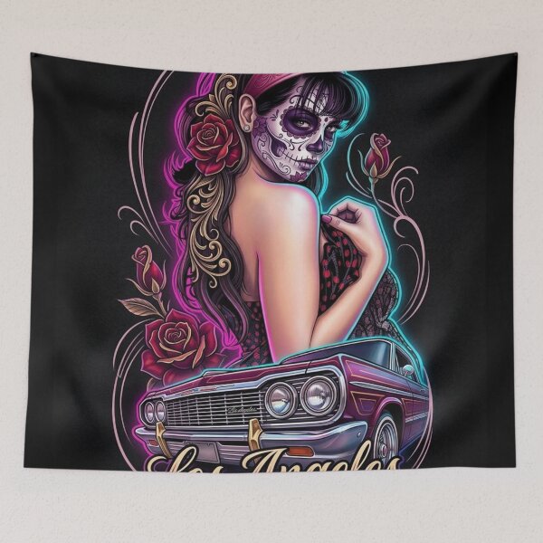 Item preview, Day of the Dead with Classic Car designed and sold by kiwiartyfarty.