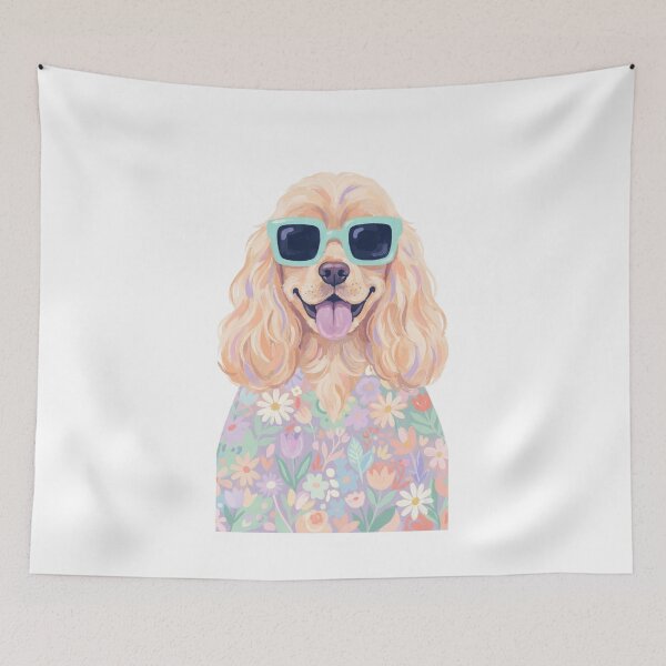 Item preview, Cool Dog in Sunglasses | Cute Floral Art Print & Apparel designed and sold by Wildlife Wonders.
