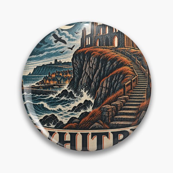 Item preview, Whitby Where the Dark Tide Rises – Gothic Coastal Travel Sticker designed and sold by ChicClicker.