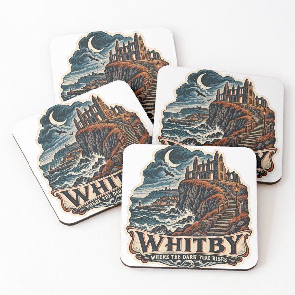 Item preview, Whitby Where the Dark Tide Rises – Gothic Coastal Travel Sticker designed and sold by ChicClicker.
