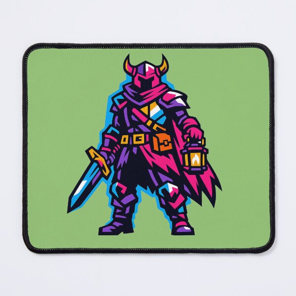 Item preview, Synthwave Knight Neon Cyberpunk Fantasy Warrior designed and sold by KungPowUnicorn.