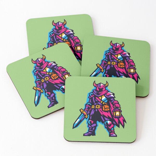 Item preview, Synthwave Knight Neon Cyberpunk Fantasy Warrior designed and sold by KungPowUnicorn.