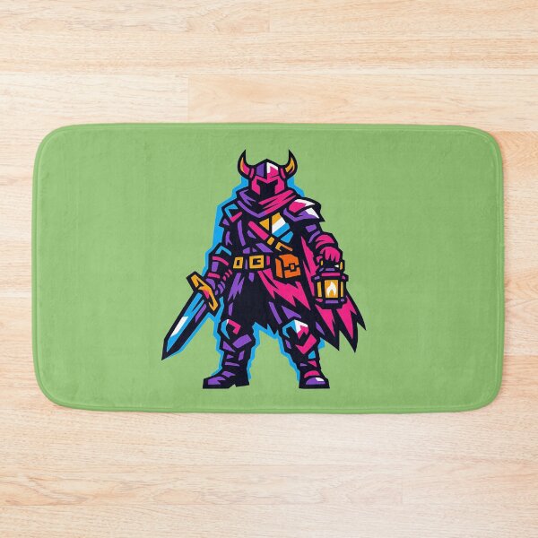 Item preview, Synthwave Knight Neon Cyberpunk Fantasy Warrior designed and sold by KungPowUnicorn.
