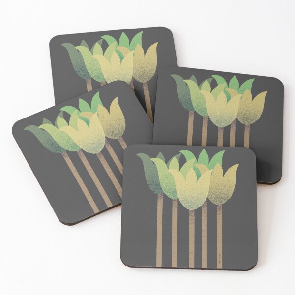 Item preview, Flower Market - Green Abstract Tulips on Black designed and sold by DuckyRubin.