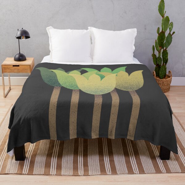 Item preview, Flower Market - Green Abstract Tulips on Black designed and sold by DuckyRubin.