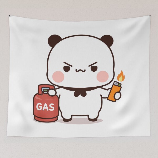 Item preview, Bubu Cute Angry Panda Holding Gas Tank Lighter designed and sold by Tom-Riley.