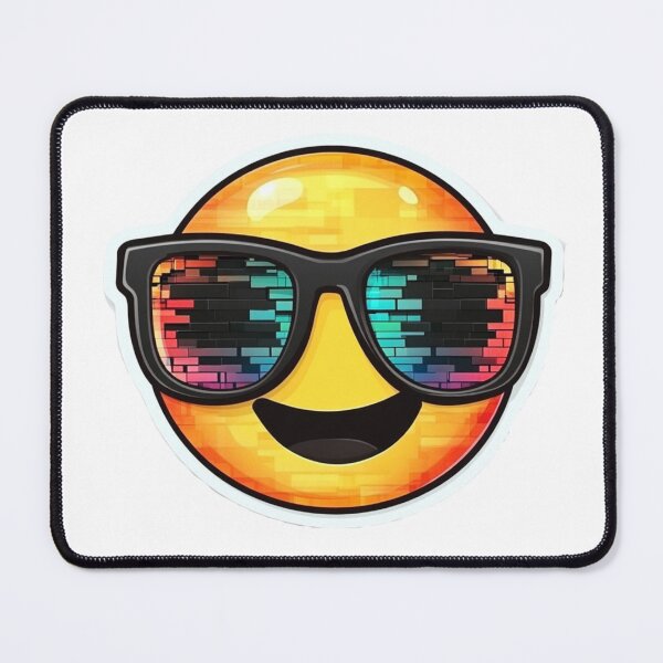 Item preview, Glitch Sunglasses Cool Emoji Sticker Graphic designed and sold by ByBryteG.
