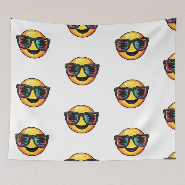 Item preview, Glitch Sunglasses Cool Emoji Sticker Graphic designed and sold by ByBryteG.