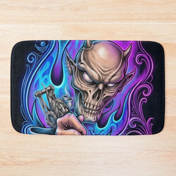 Item preview, Demonic Skull with Tattoo Machine designed and sold by kiwiartyfarty.