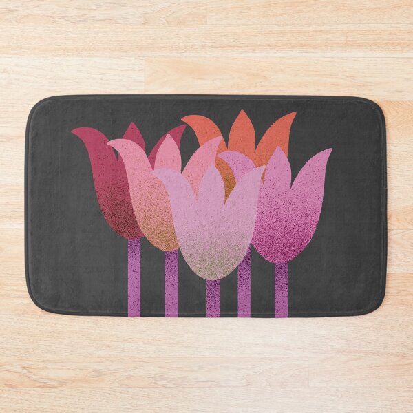 Item preview, Flower Market - Pink Abstract Tulips on Black designed and sold by DuckyRubin.