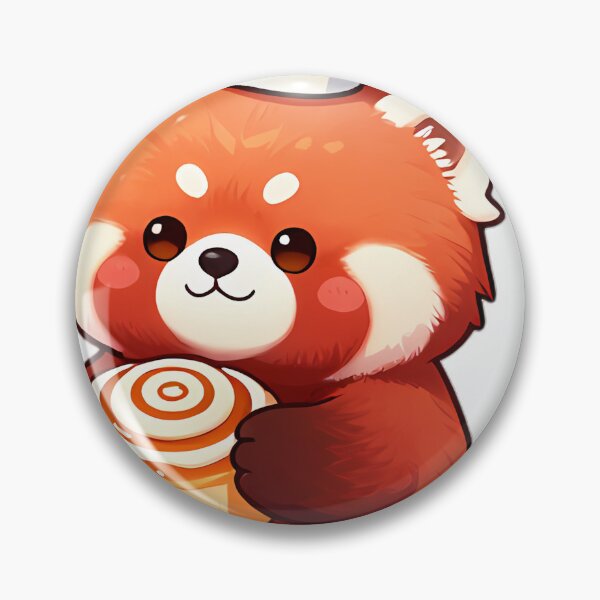 Item preview, Cute Red Panda Baker with Glazed Cinnamon Roll designed and sold by pumsquare.