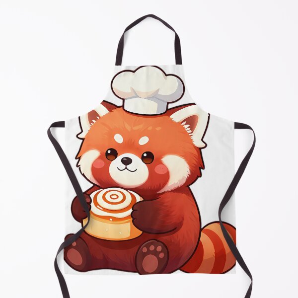 Item preview, Cute Red Panda Baker with Glazed Cinnamon Roll designed and sold by pumsquare.