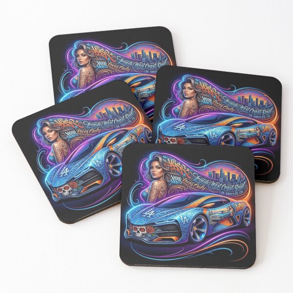 Item preview, Neon Art Car with Tattooed Woman designed and sold by kiwiartyfarty.