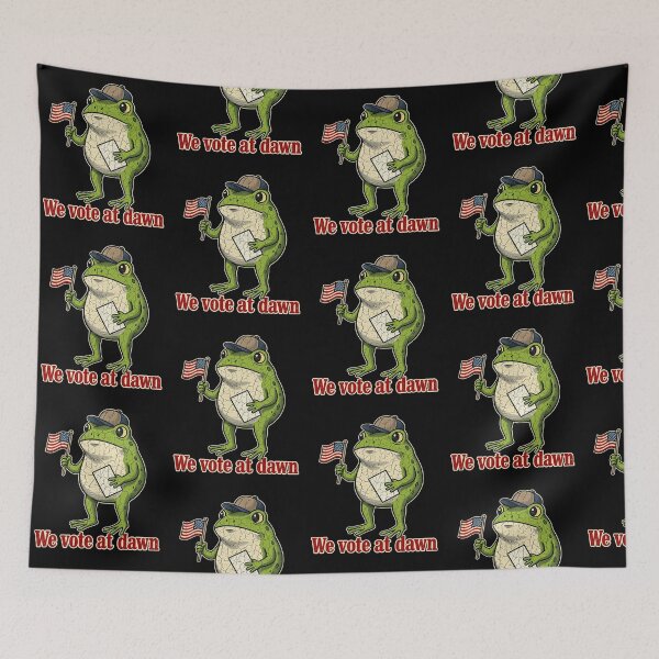 Item preview, We Vote At Dawn Funny Frog American Flag Voting designed and sold by Morbiusshop.