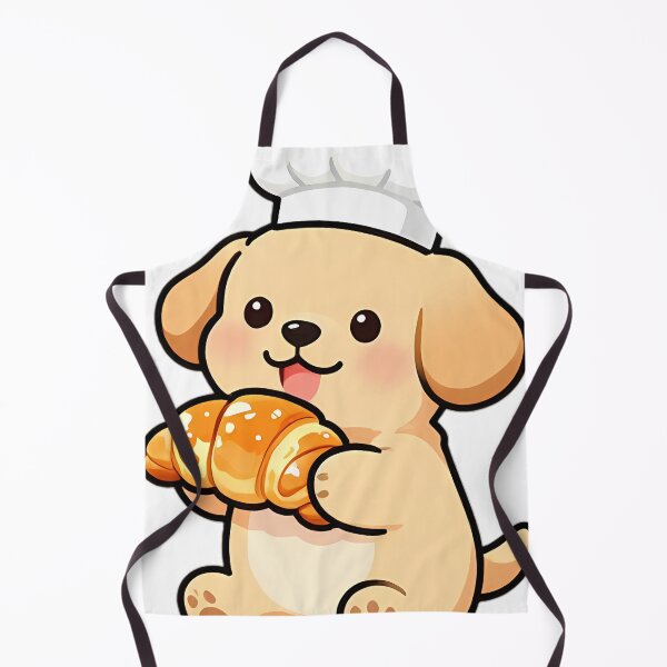 Item preview, Cute Golden Retriever Puppy Baker with French Croissant designed and sold by pumsquare.