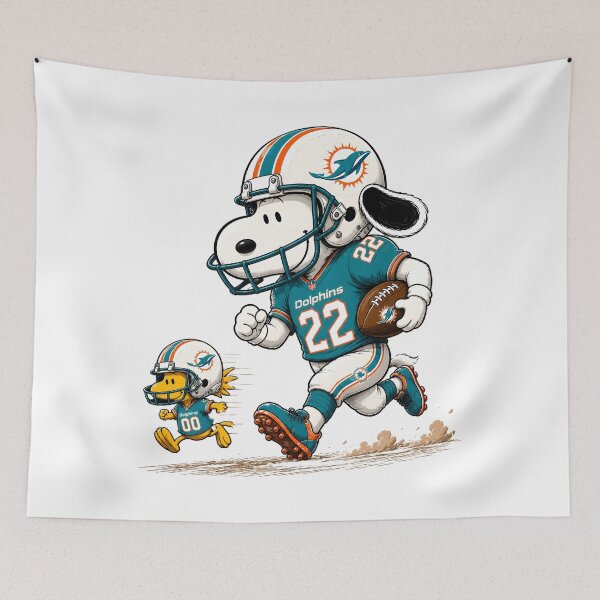 Item preview, Miami Dolphins Funny Snoopy and Woodstock Players Football Team  designed and sold by Har-vee.