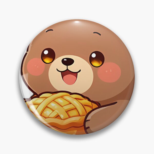 Item preview, Cute Brown Bear Cub Baker with Rustic Apple Pie designed and sold by pumsquare.