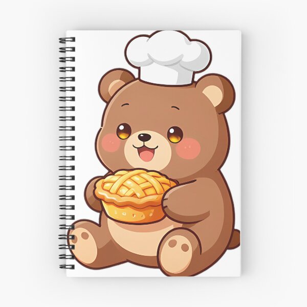Item preview, Cute Brown Bear Cub Baker with Rustic Apple Pie designed and sold by pumsquare.