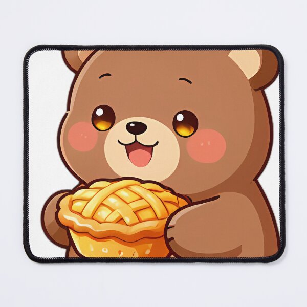 Item preview, Cute Brown Bear Cub Baker with Rustic Apple Pie designed and sold by pumsquare.