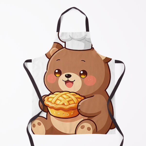 Item preview, Cute Brown Bear Cub Baker with Rustic Apple Pie designed and sold by pumsquare.