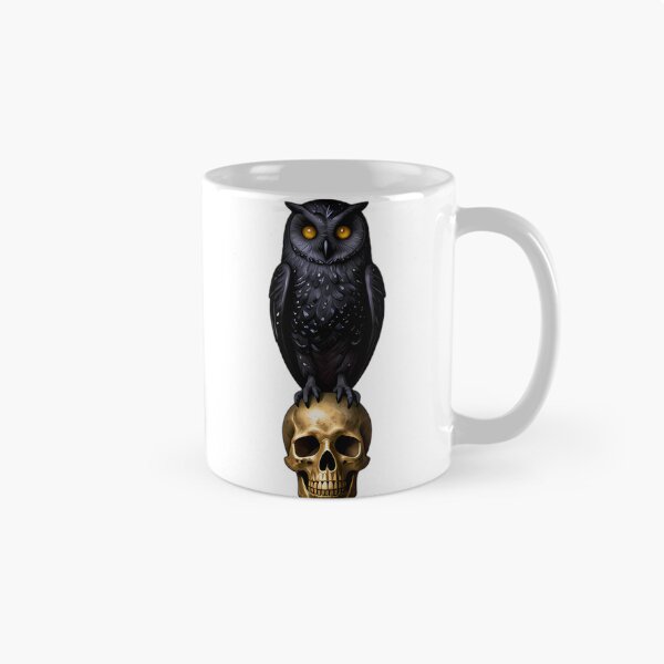 Item preview, Gothic Barn Owl Skull Candle Guardian designed and sold by IllumeInk.