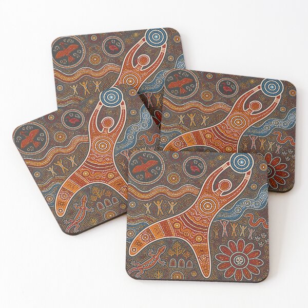 Item preview, Aboriginal Dot Painting Stylized Boomerang Tribal Pattern Art designed and sold by GrinGalore.
