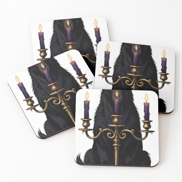 Item preview, Gothic Black Goat Occult Candelabra Guardian designed and sold by IllumeInk.