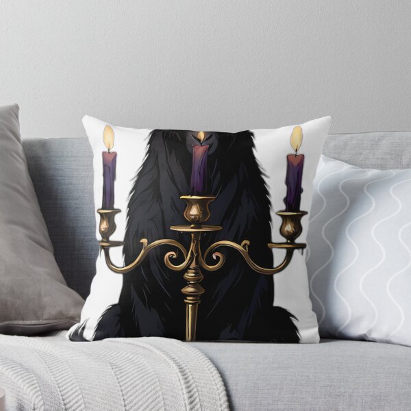 Item preview, Gothic Black Goat Occult Candelabra Guardian designed and sold by IllumeInk.