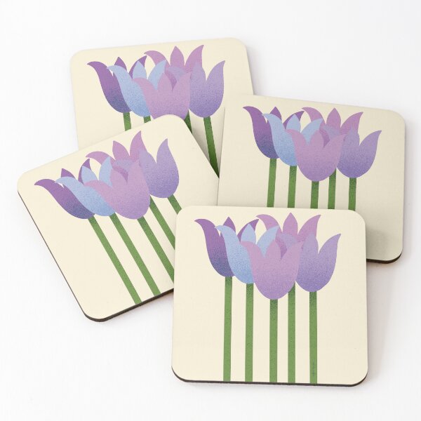 Item preview, Flower Market - Purple and Green Abstract Tulips on Cream designed and sold by DuckyRubin.