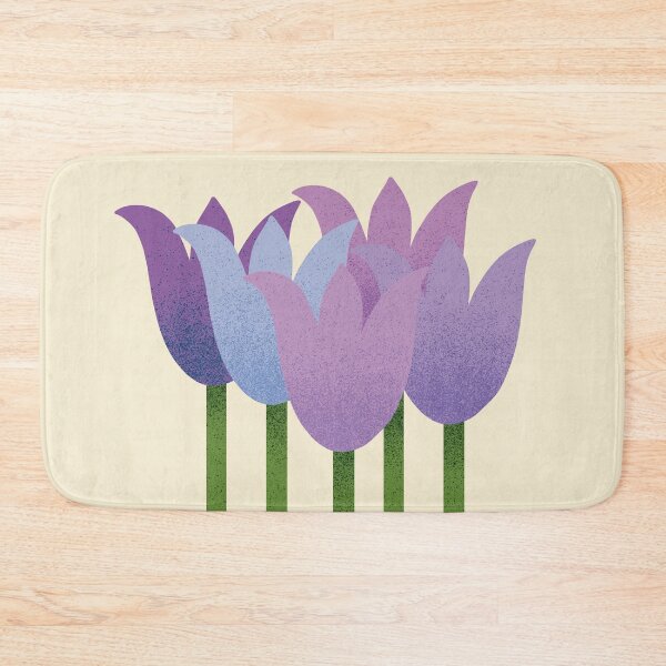 Item preview, Flower Market - Purple and Green Abstract Tulips on Cream designed and sold by DuckyRubin.