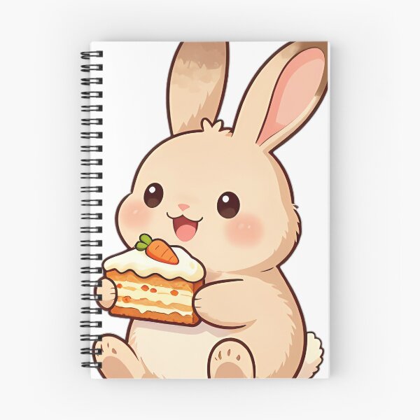 Item preview, Cute Fluffy Bunny Baker with Carrot Cake Slice designed and sold by pumsquare.