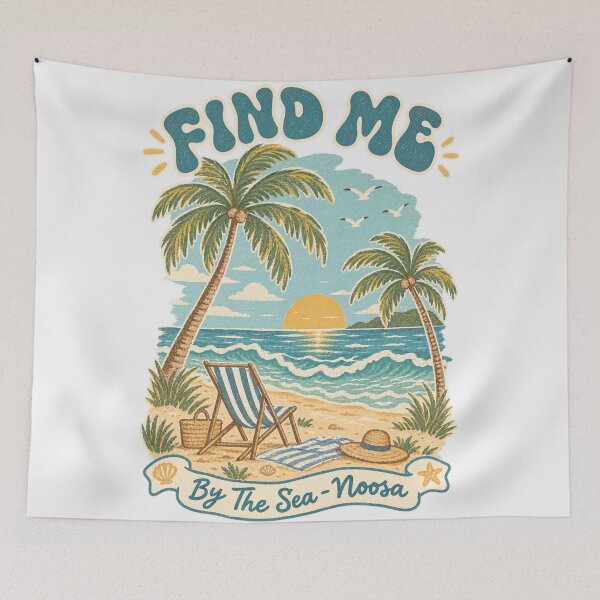 Item preview, Find Me By The Sea Noosa Retro Queensland Beach Sunset designed and sold by Yellowriversss.